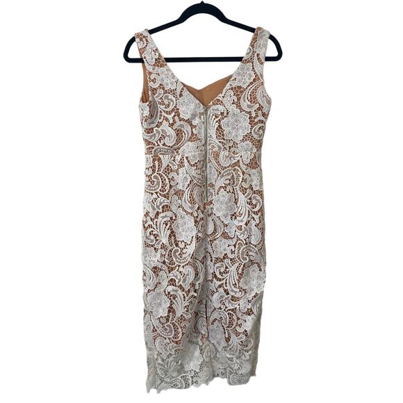 O.P.T Women's Lace Dress Knee Length Fitted Tank NEW Small Cocktail Lined - Picture 2 of 10